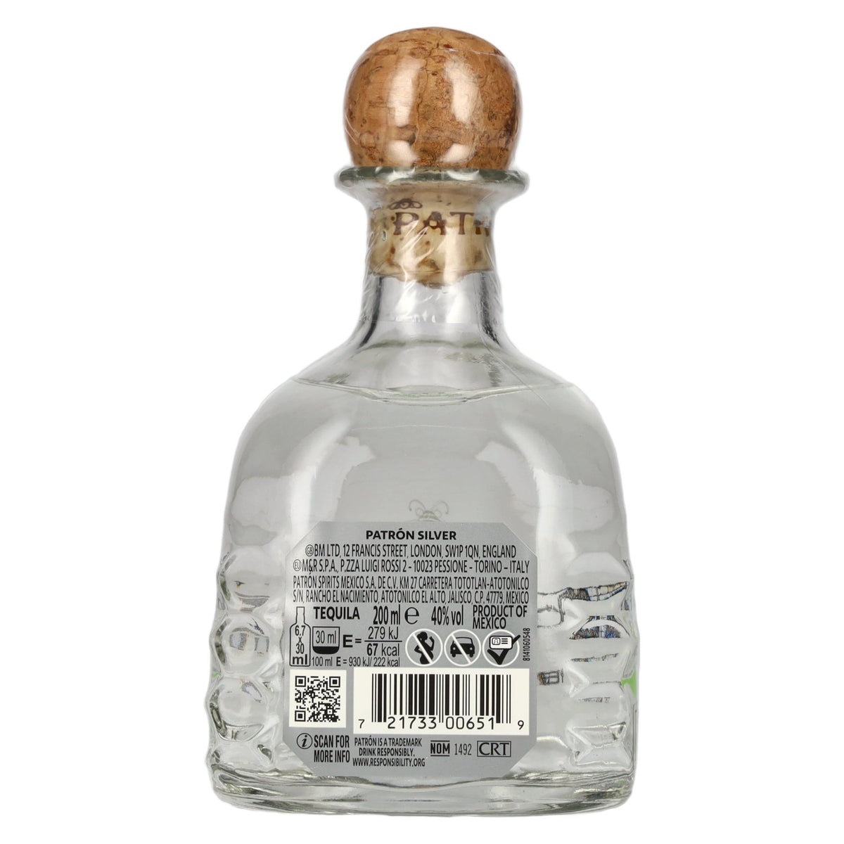 Patrón Tequila Silver 40% Vol. 0,2l