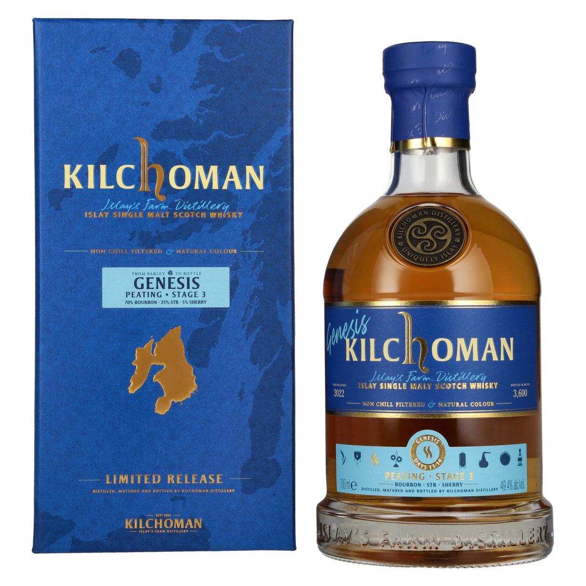 Kilchoman GENESIS PEATING Stage 3 49.4% vol. 0.7l in a gift box