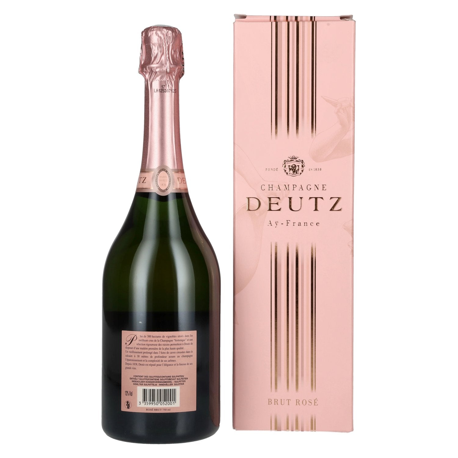 Champagne Deutz Rosé 12% ABV, 0.75 l in a gift box