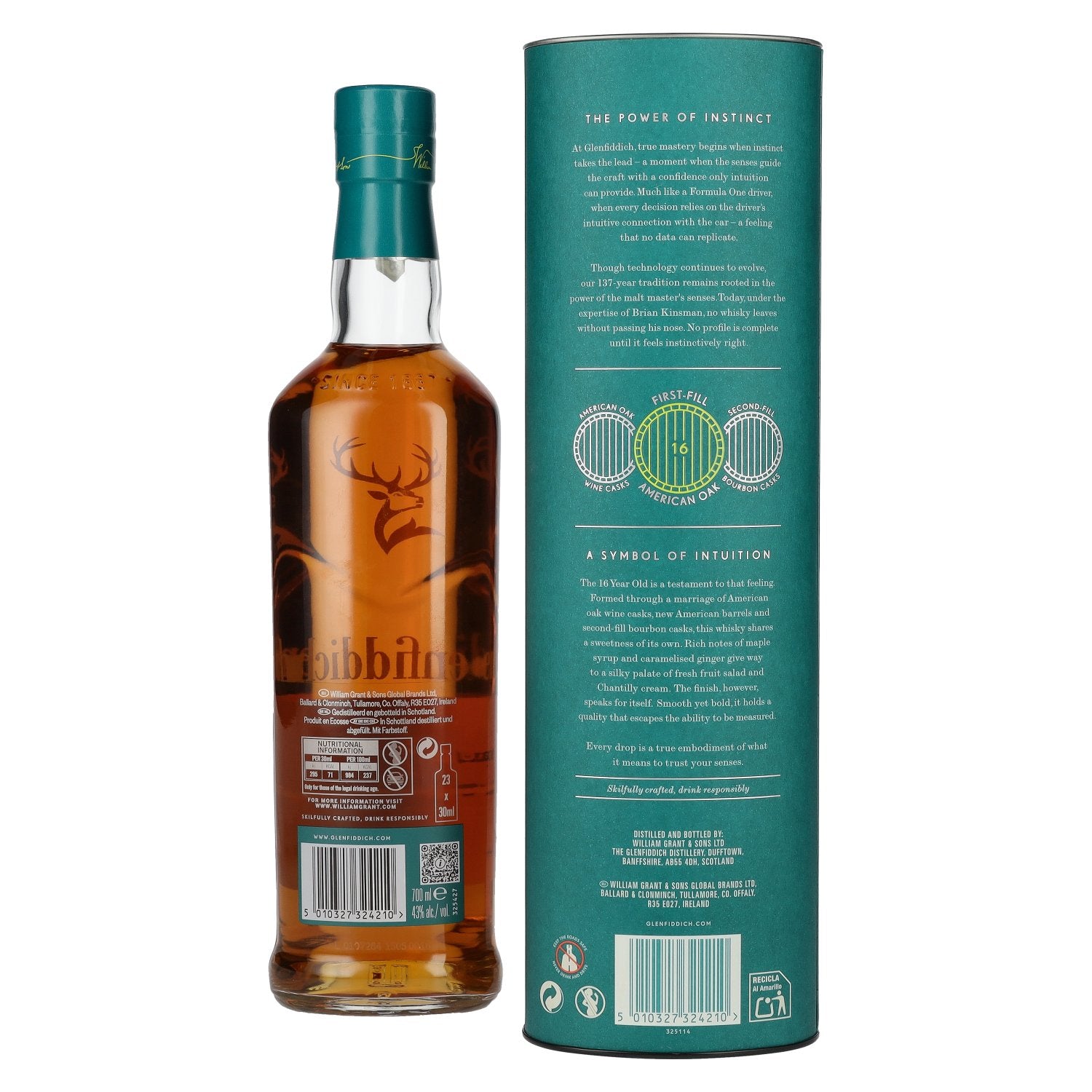 Glenfiddich 16 Years Old ASTON MARTIN FORMULA ONE TEAM Single Malt Scotch Whisky 43% Vol. 0.7l in Gift Box