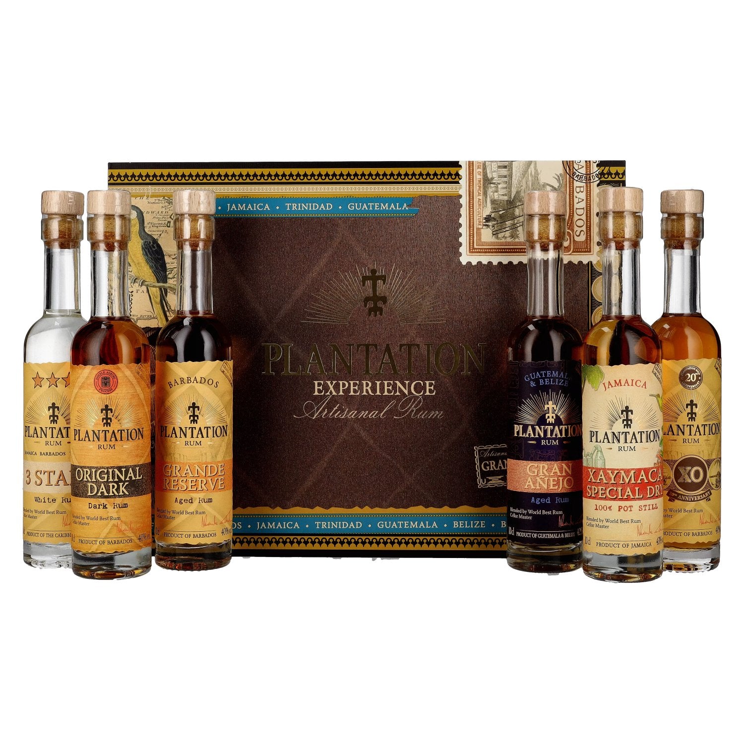 Plantation EXPERIENCE BOX Artisanal Rum 41% Vol. 6x0.1L in Gift Box