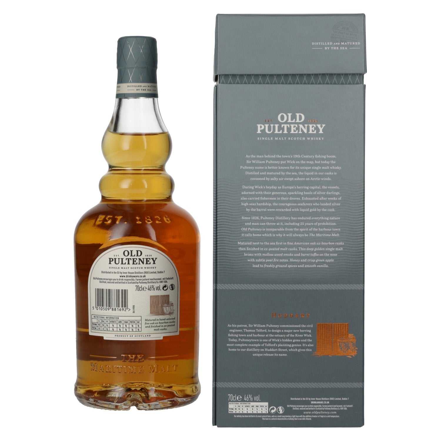 Old Pulteney HUDDART The Maritime Malt Single Malt Scotch Whisky 46% Vol. 0,7l in Geschenkbox