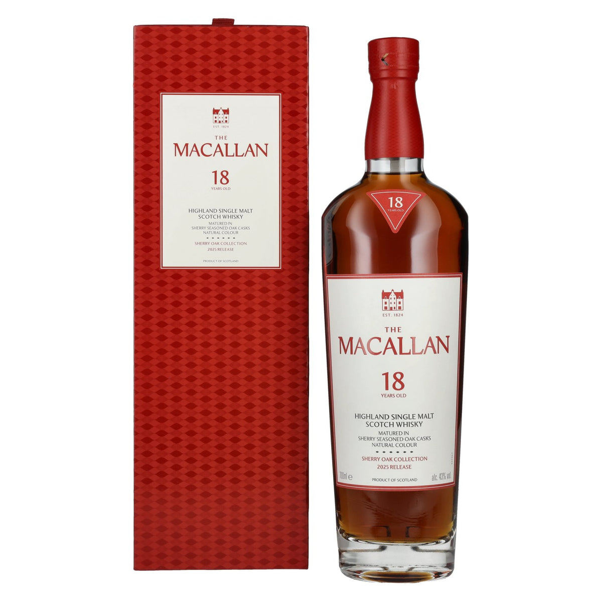 The Macallan 18 Years Old SHERRY OAK CASK 2025 43% Vol. 0,7l in Geschenkbox