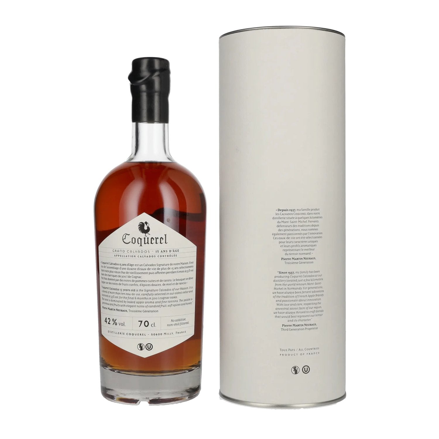 Coquerel Grand Calvados 15 Ans 42% Vol. 0,7l in Geschenkbox