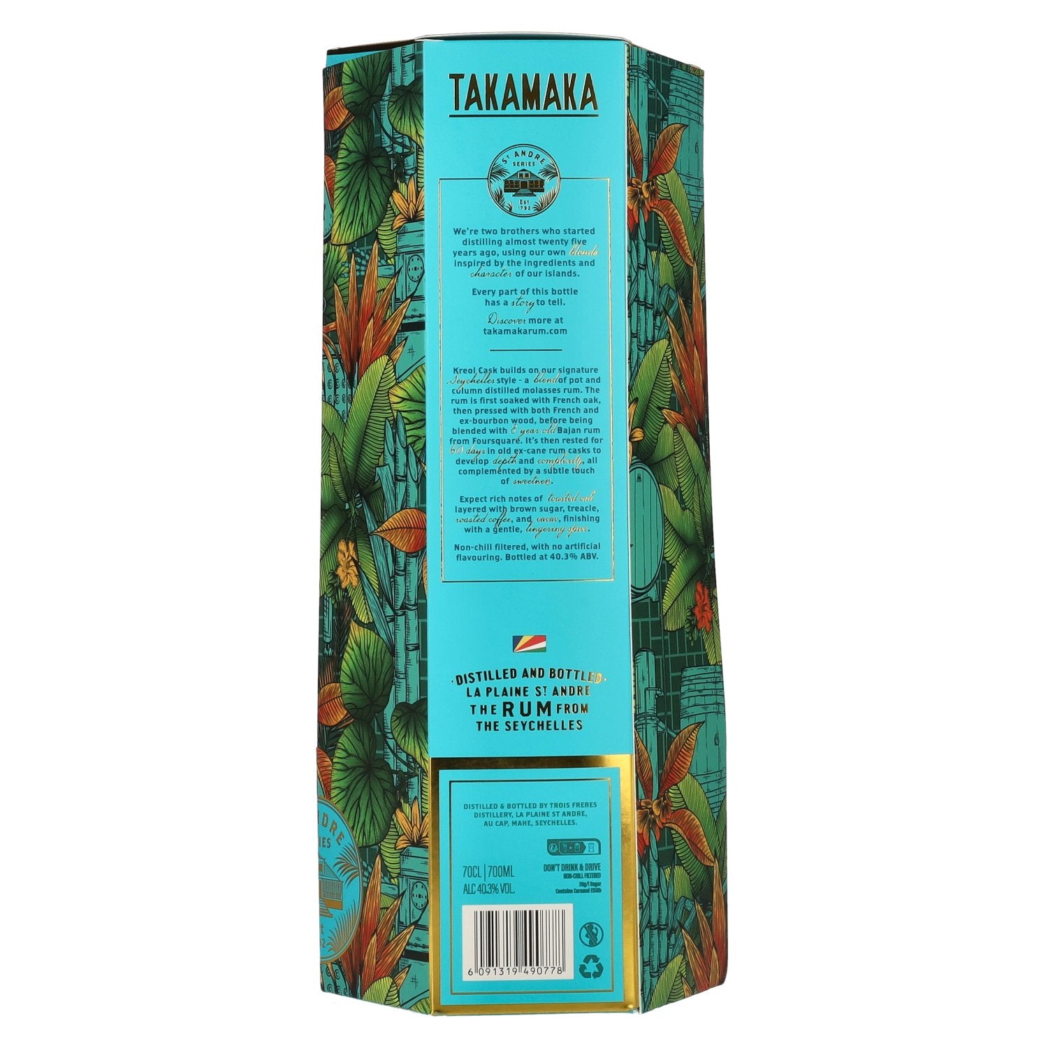 Takamaka KREOL CASK Reserve Dark Rum 40.3% Vol. 0.7l in Gift Box