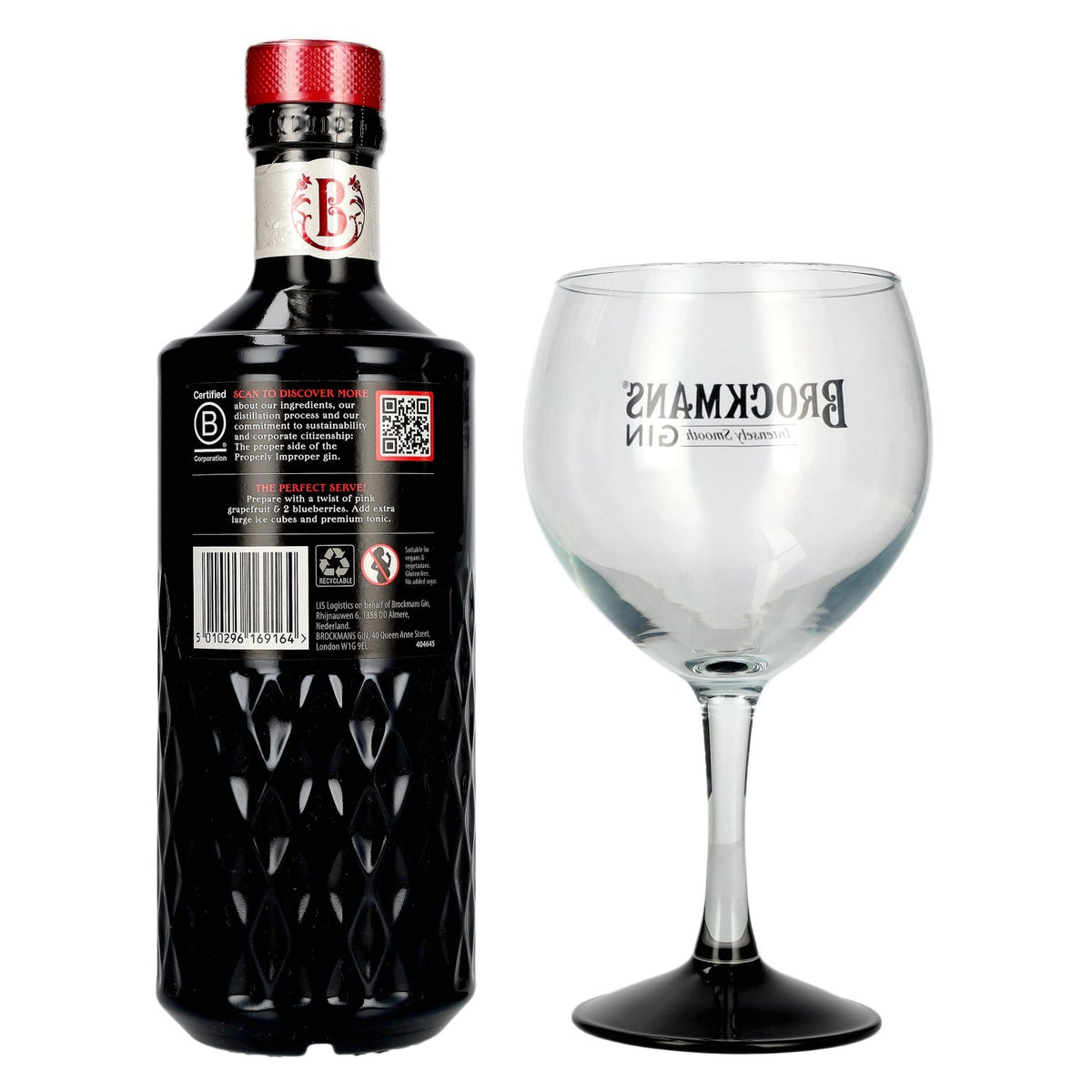 Brockmans Intensely Smooth PREMIUM GIN 40% Vol. 0,7l in Geschenkbox mit Glas