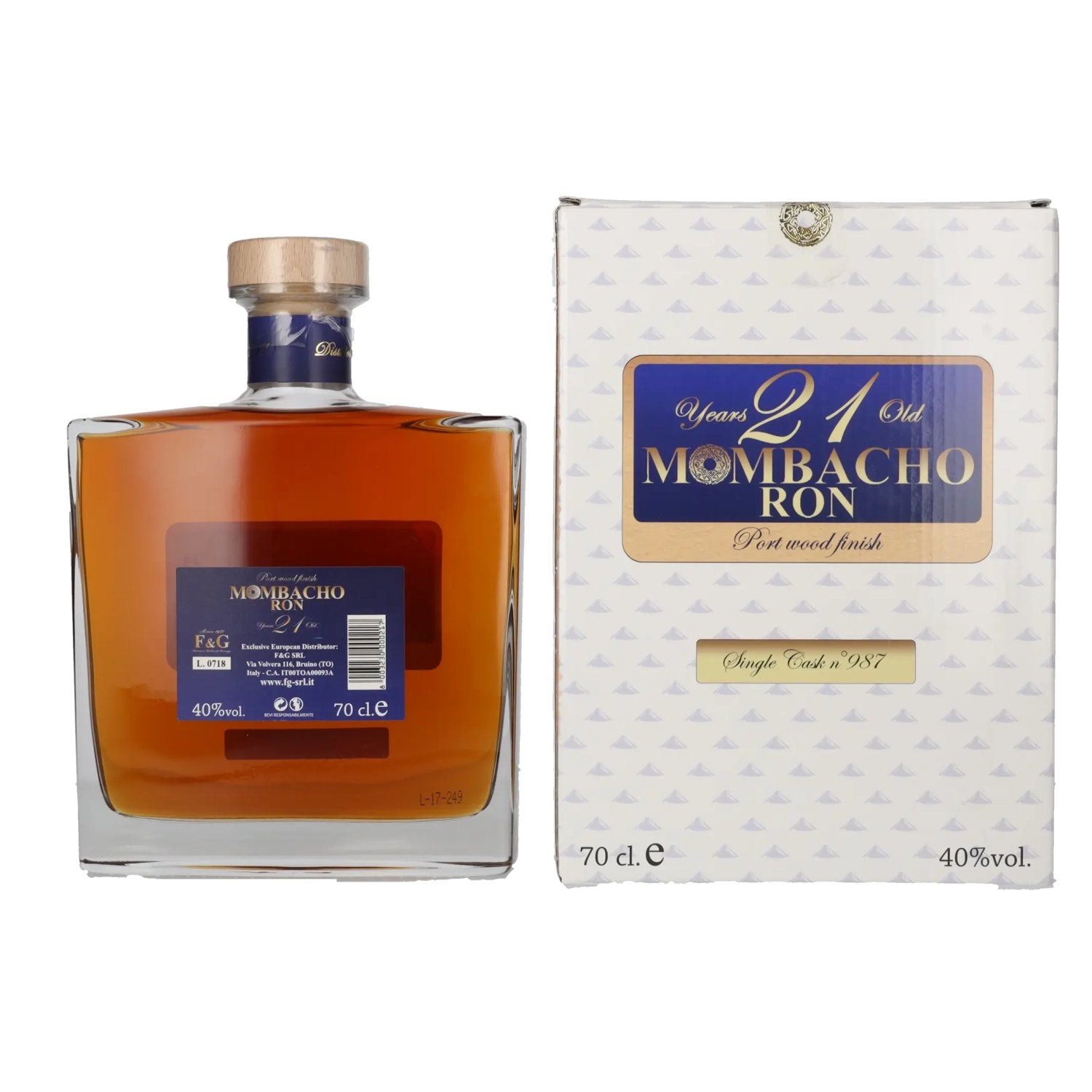Mombacho Rum 21 Years Old Port Wood Finish 40% Vol. 0.7l in Gift Box