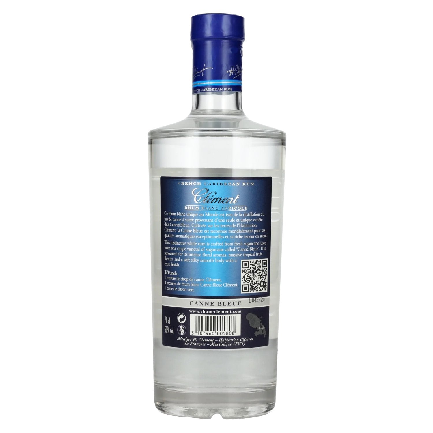 Clément White Agricole Rum Martinique Blue Cane 50% Vol. 0.7l