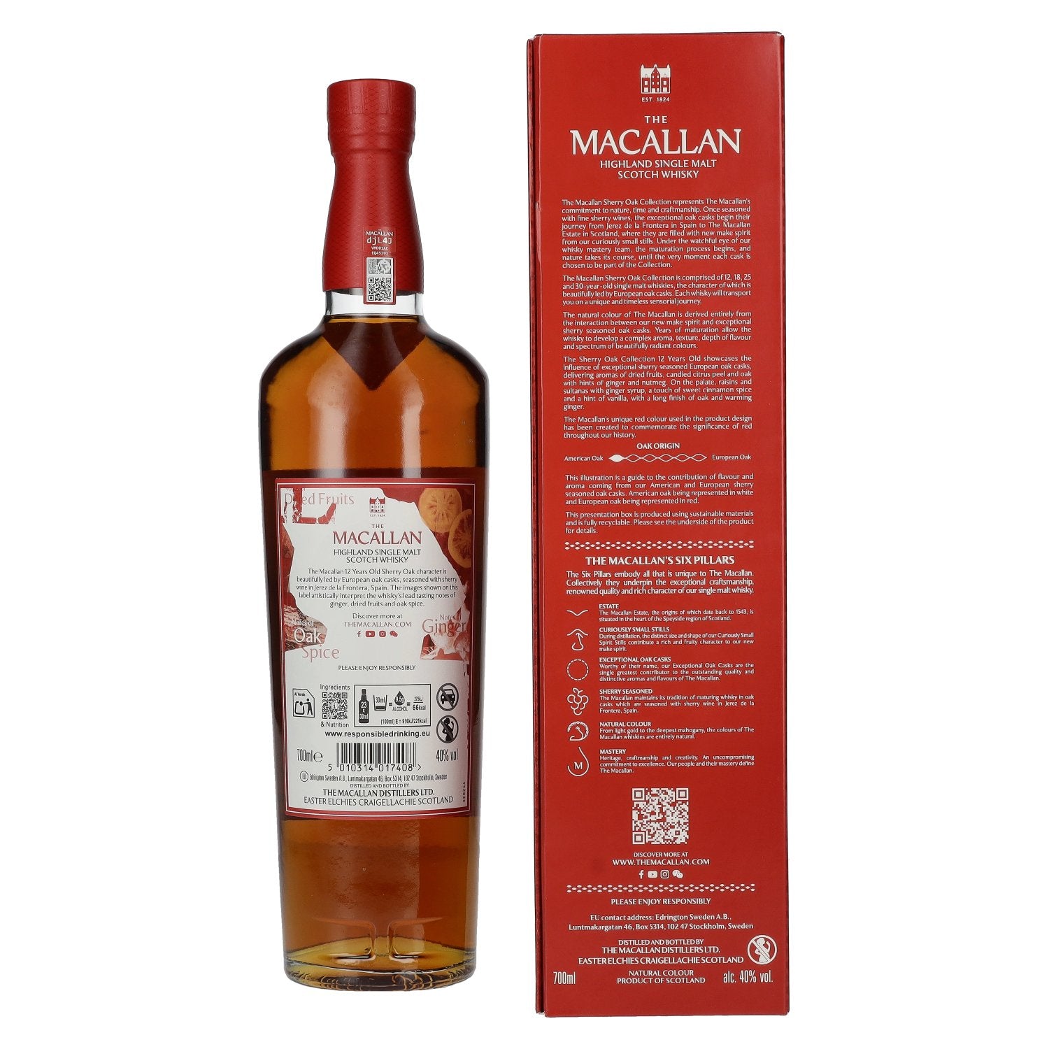The Macallan 12 Years Old SHERRY OAK CASK 40% Vol. 0,7l in Geschenkbox