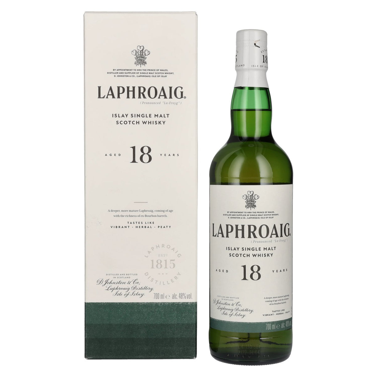 Laphroaig 18 Years Old Islay Single Malt Scotch Whisky 48% Vol. 0,7l in Geschenkbox