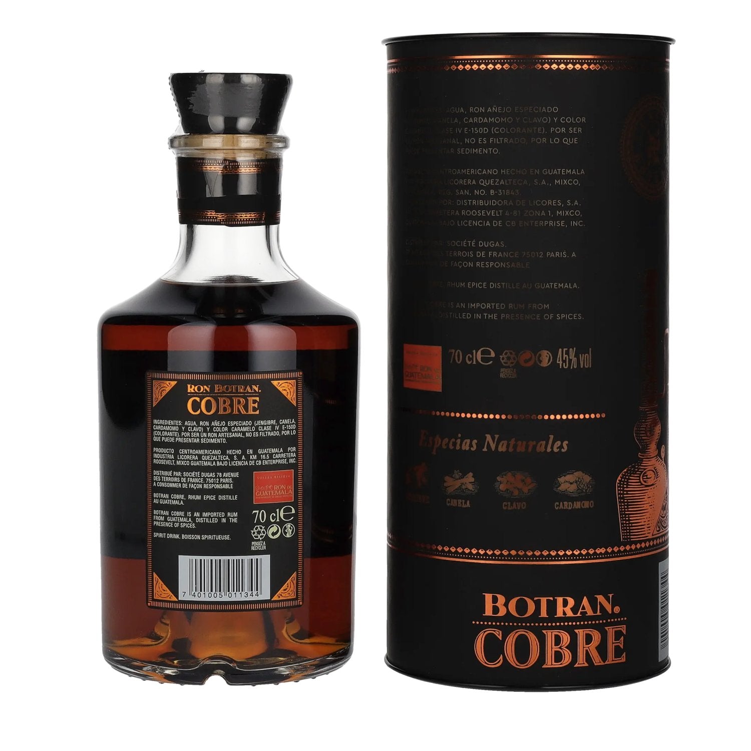 Botran Ron COBRE Spiced Rum Limited Edition 45% Vol. 0.7L in Gift Box