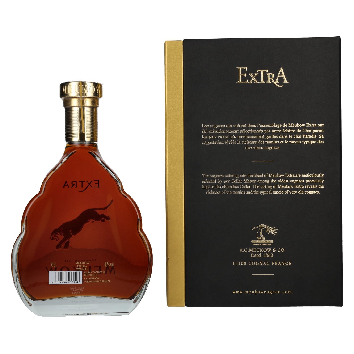 Meukow EXTRA Cognac 40% Vol. 0.7L in Gift Box