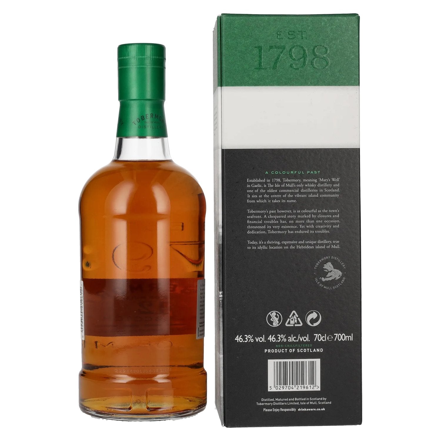 Tobermory 12 Years Old Single Malt Scotch Whisky 46,3% Vol. 0,7l in Geschenkbox