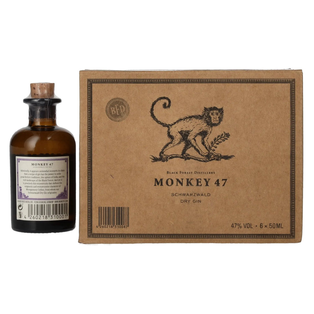 Monkey 47 Schwarzwald Dry Gin 47% Vol. 6x0.05L