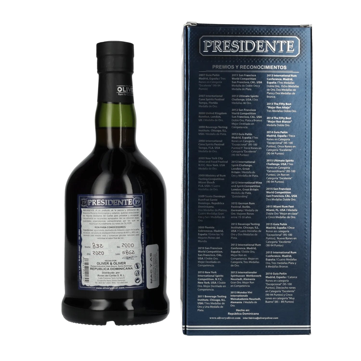 Presidente Marti 19 Sistema Solera 40% Vol. 0,7l in Geschenkbox