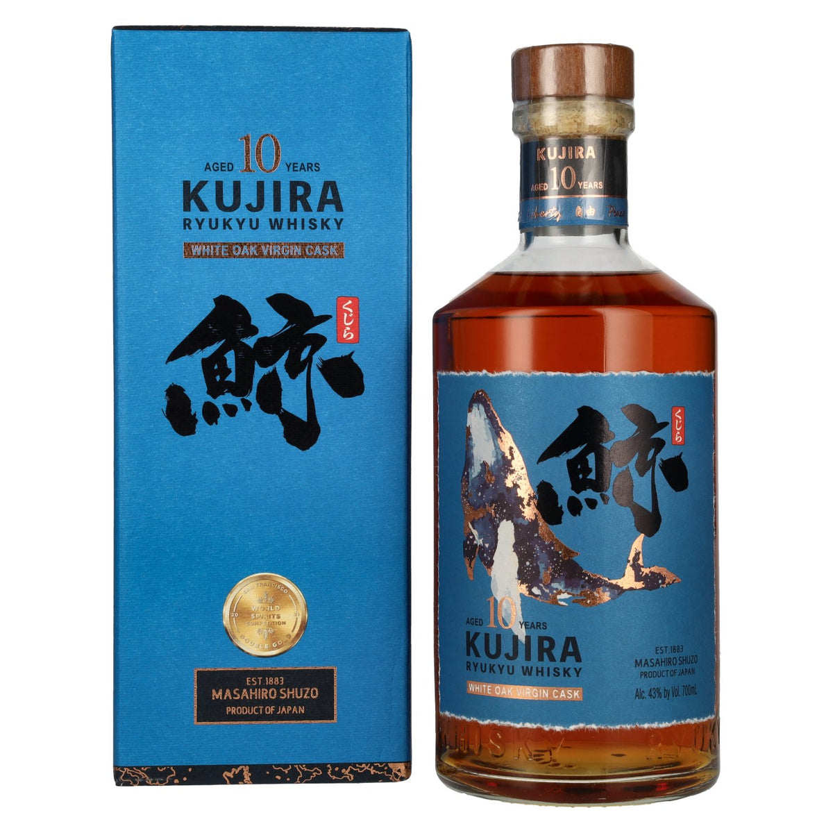 Kujira Ryukyu 10 Years Old WHITE OAK VIRGIN CASK Whisky 43% Vol. 0.7l in Gift Box