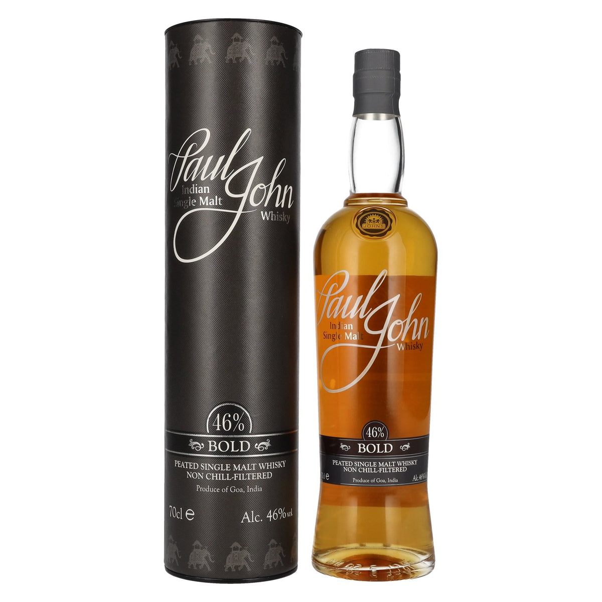 Paul John BOLD Peated Indian Single Malt Whisky 46% Vol. 0.7l in Gift Box