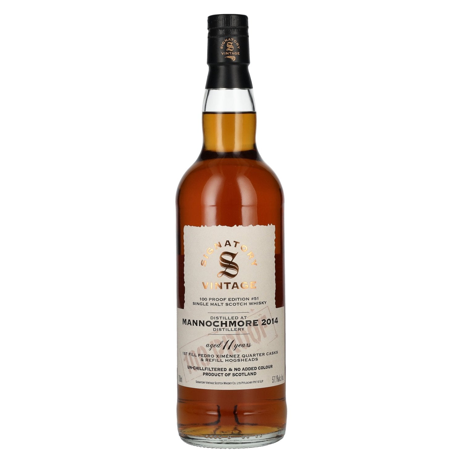 Signatory Vintage 100 Proof Edition MANNOCHMORE 11 Years Old Single Malt #51 2014 57.1% Vol. 0.7l