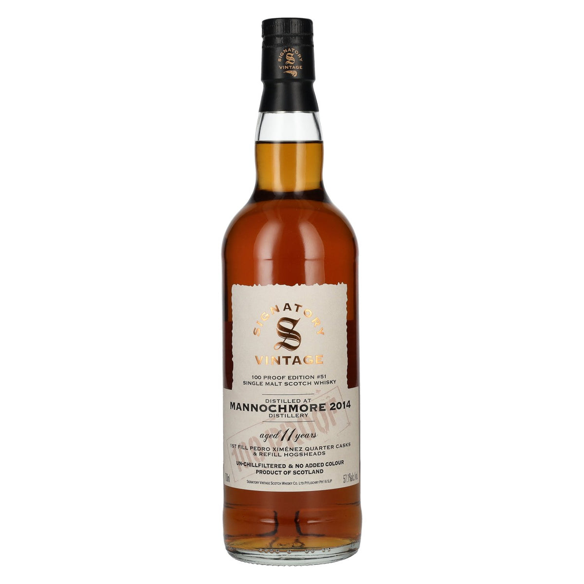 Signatory Vintage 100 Proof Edition MANNOCHMORE 11 Years Old Single Malt #51 2014 57.1% Vol. 0.7l