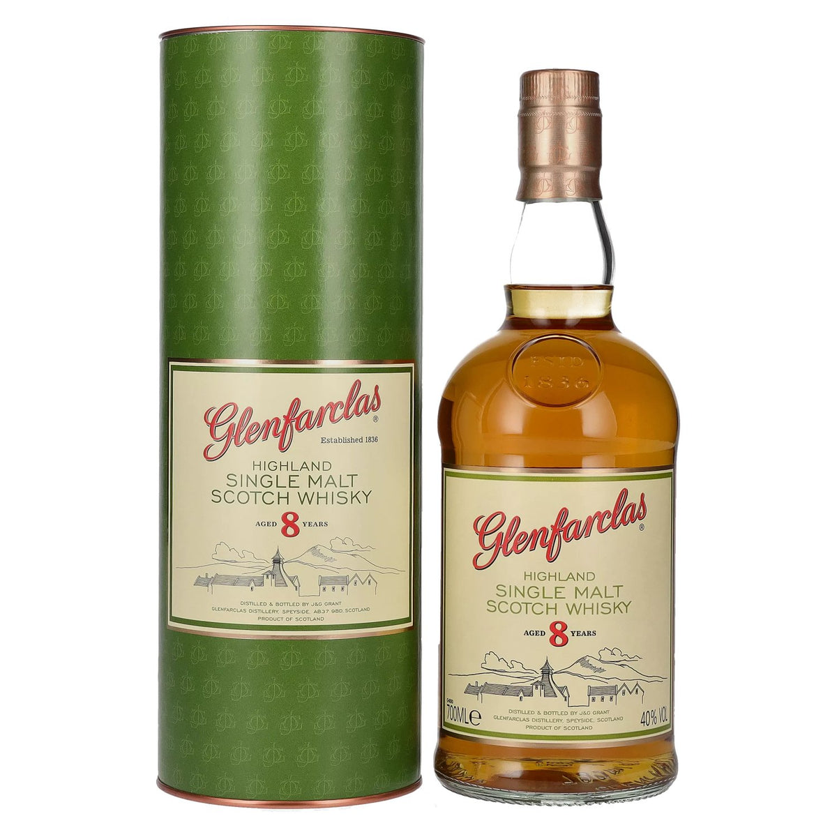 Glenfarclas 8 Years Old Highland Single Malt Scotch Whisky 40% Vol. 0.7L in Gift Box
