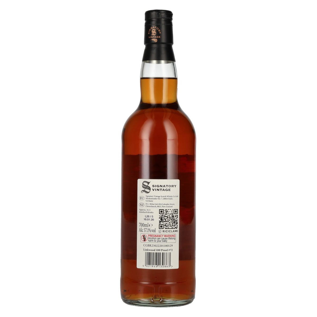 Signatory Vintage 100 Proof Edition LINKWOOD 14 Years Old Single Malt #72 2011 57.1% Vol. 0.7l
