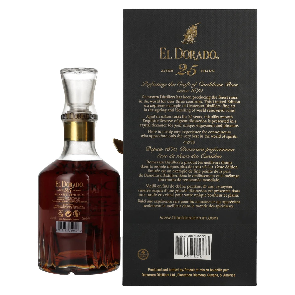 El Dorado 25 Years Old GRAND SPECIAL RESERVE Rum 1997 43% Vol. 0.7L in gift box