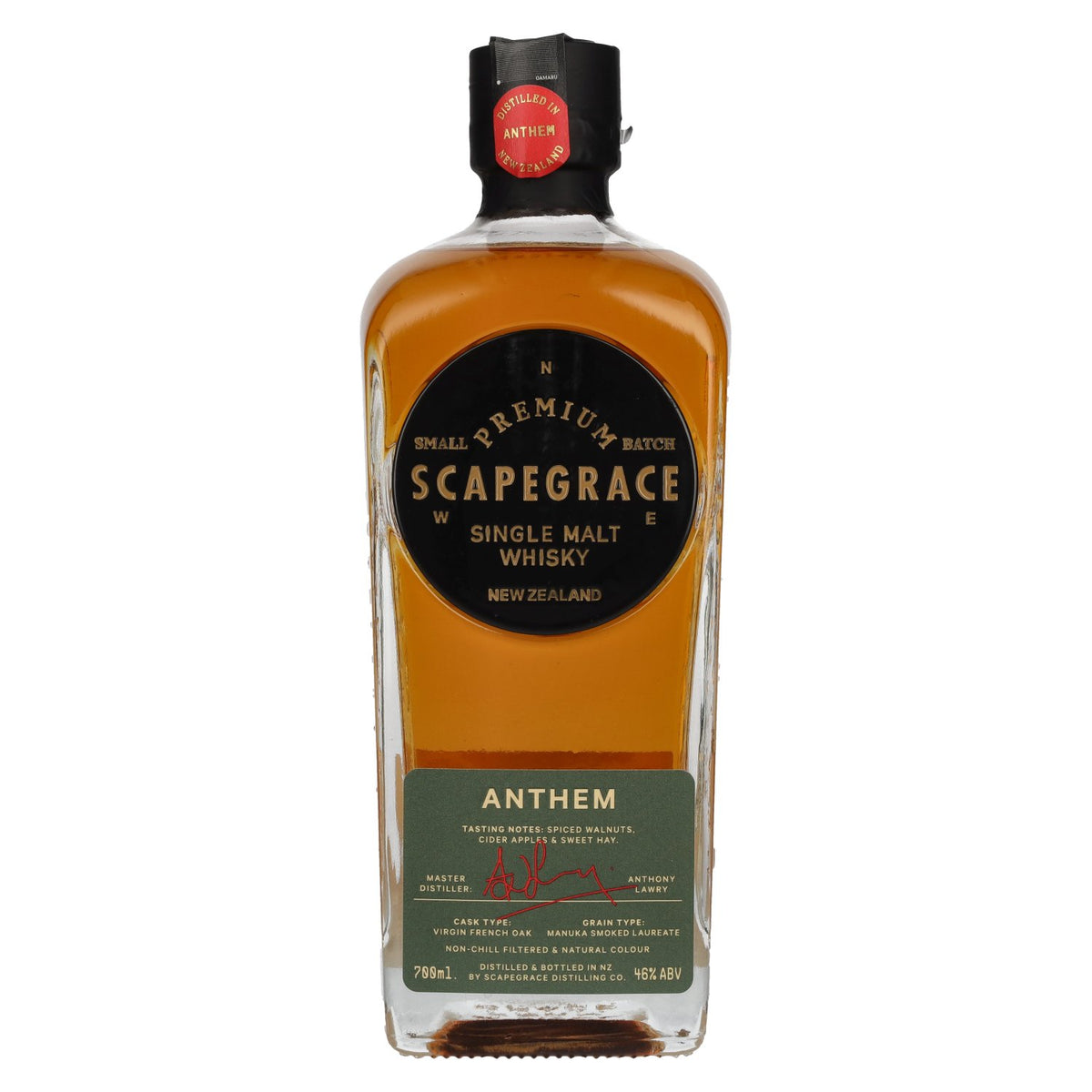 Scapegrace ANTHEM New Zealand Small Batch Single Malt Whisky 46% Vol. 0.7l