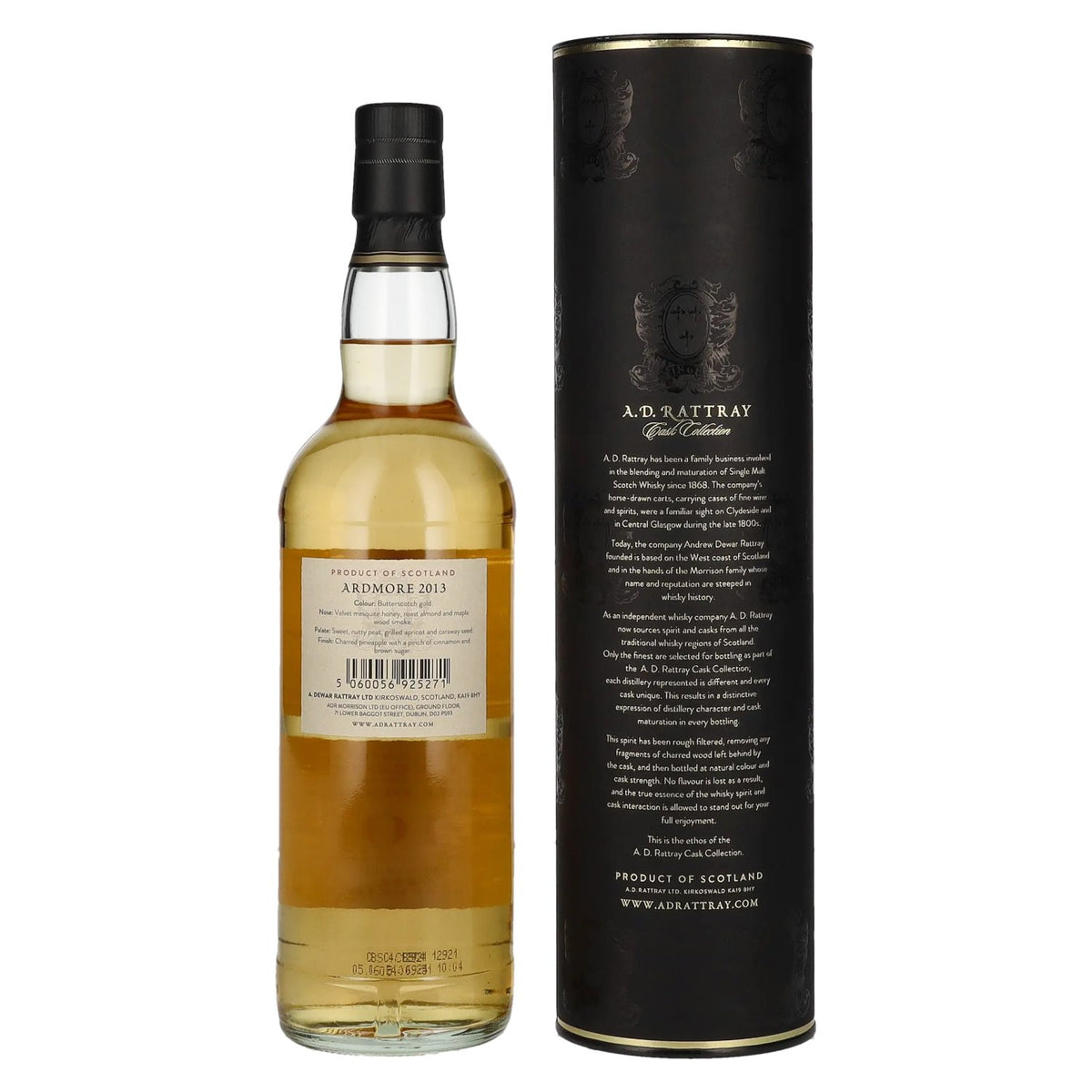 A.D. Rattray 10-Year-Old ARDMORE Bourbon Barrel Whisky 2013 58.8% vol. 0.7 l in a gift box