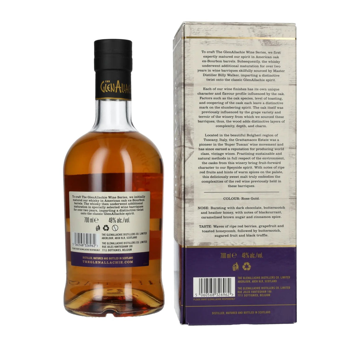The GlenAllachie 10 Years Old GRATTAMACCO WINE CASK FINISH Limited Edition 48% Vol. 0.7l in gift box