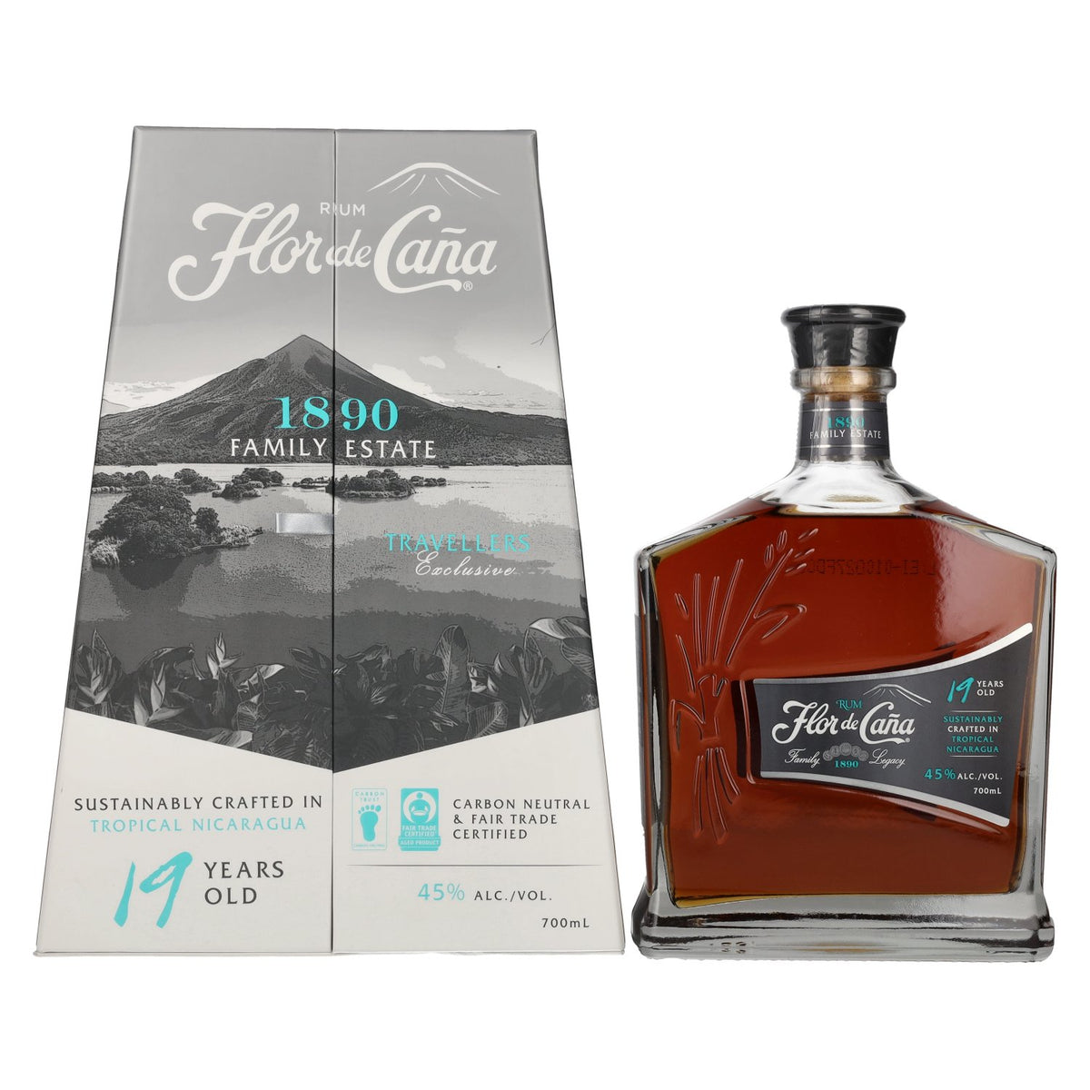 Flor de Caña Centenario 19 Years Old Rum 45% Vol. 0.7l in Gift Box