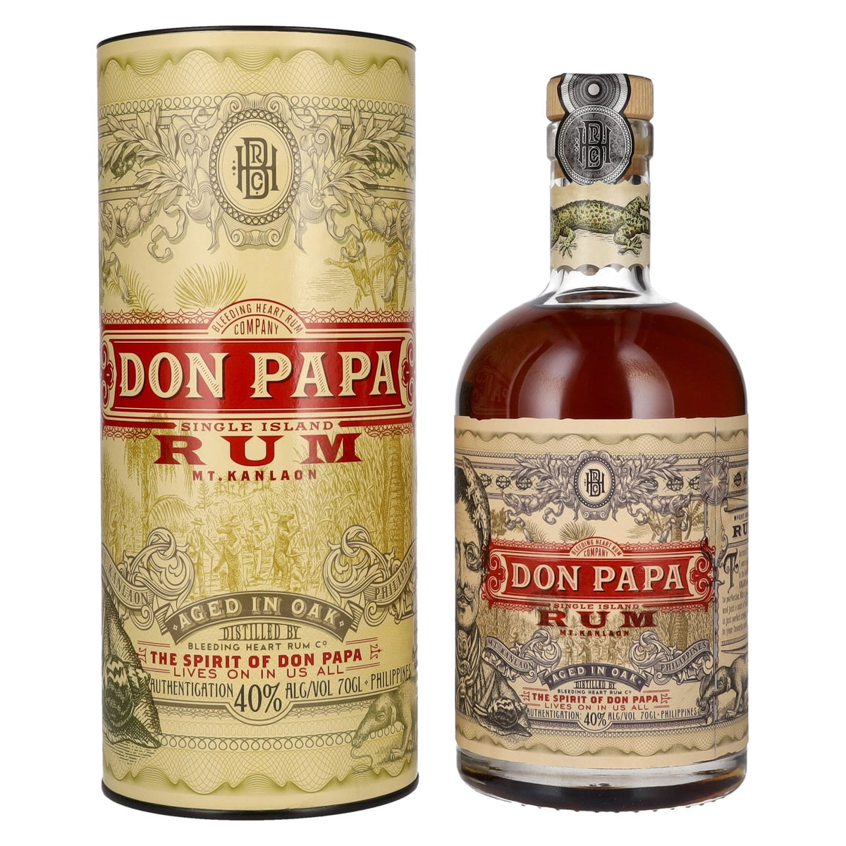 Don Papa 7 Years Old Single Island Rum 40% ABV 0.7l in a gift box