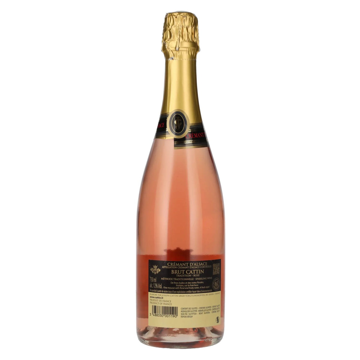 Crémant d'Alsace Brut Cattin Rosé Traditional Method 12% Vol. 0.75l