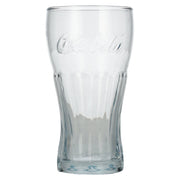 Coca Cola contoured glass bottle, 0.5 litres, with calibration mark