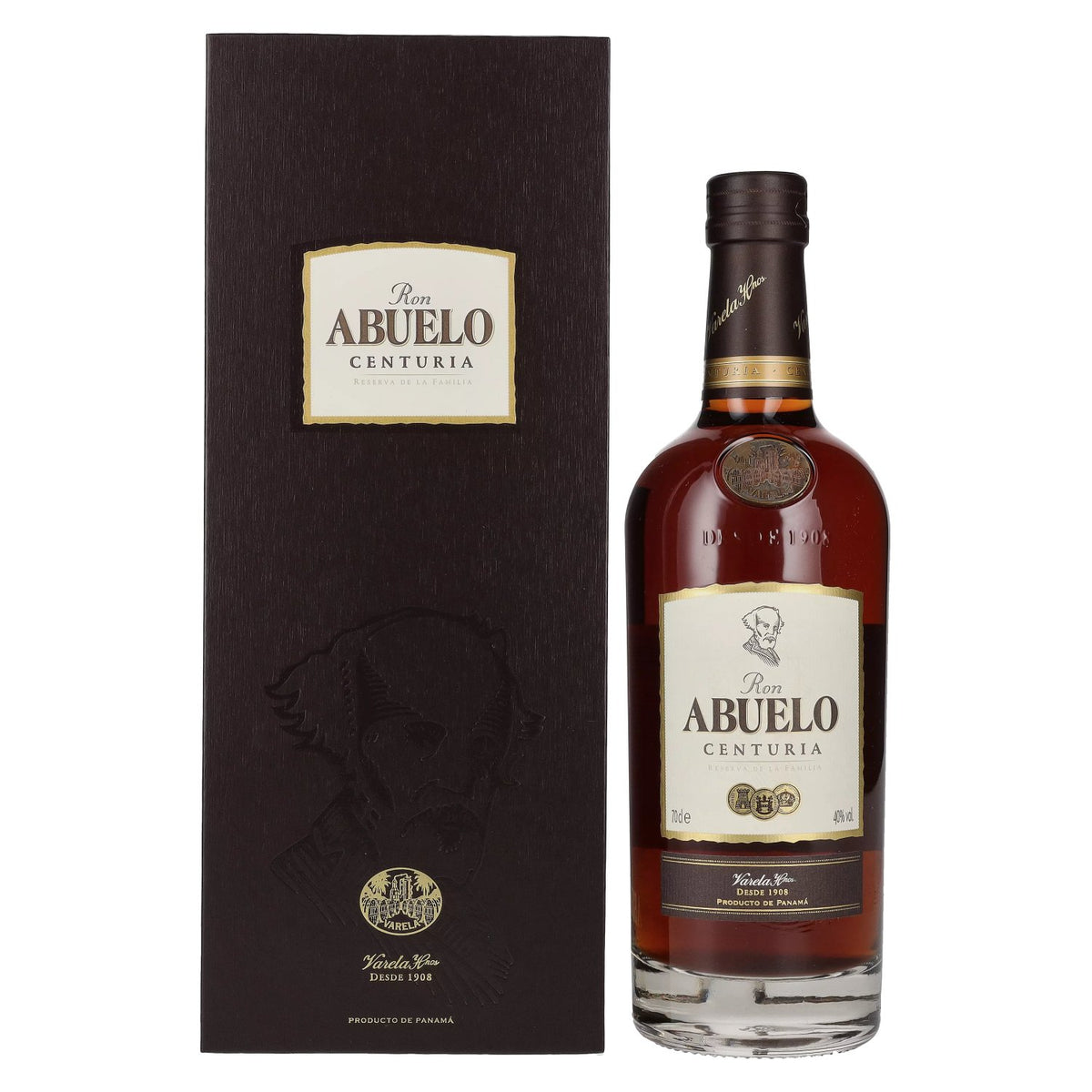Ron Abuelo CENTURIA Reserva de la Familia 40% Vol. 0.7L in wooden box