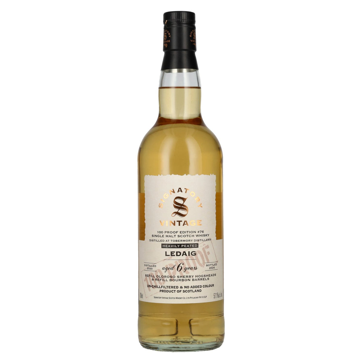 Signatory Vintage 100 Proof Edition LEDAIG 6-Year-Old Single Malt #76 2020 57.1% vol. 0.7l