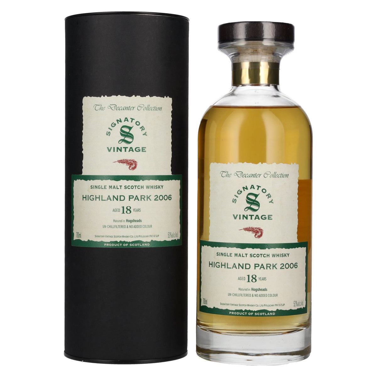 Signatory Vintage 18 Years Old HIGHLAND PARK The Decanter Collection 2006 52% Vol. 0.7L in gift box