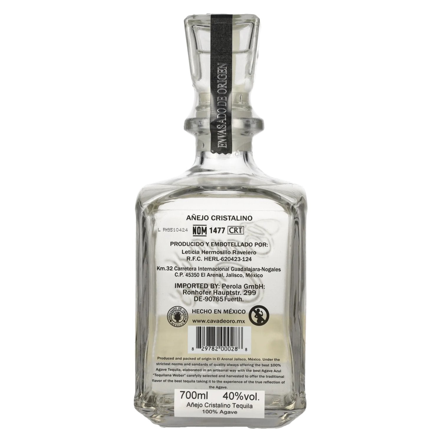 Gran Cava de Oro Tequila AÑEJO CRISTALINO 100% de Agave Azul 40% Vol. 0,7l