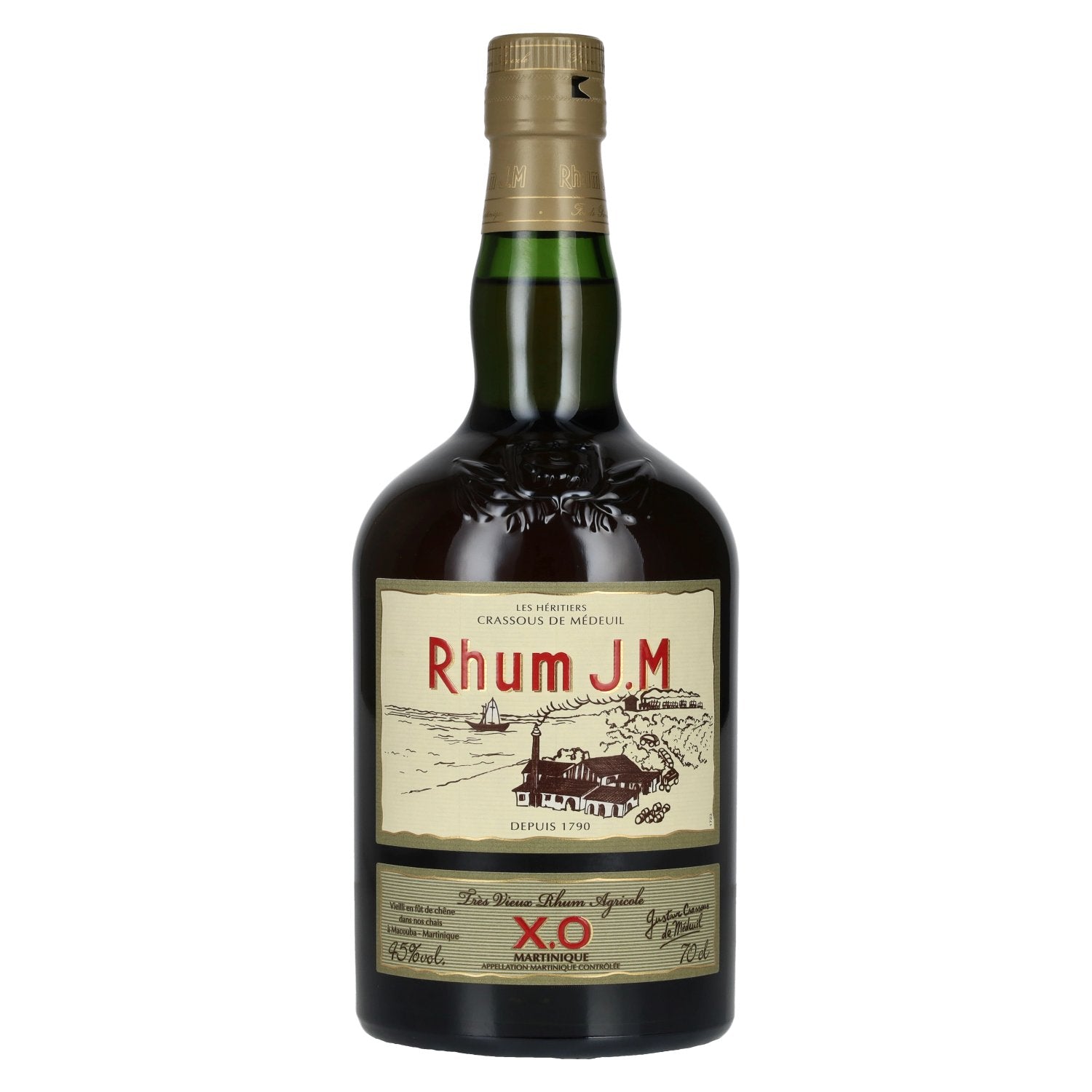 Rhum J.M Très Vieux Rhum Agricole X.O 45% Vol. 0,7l