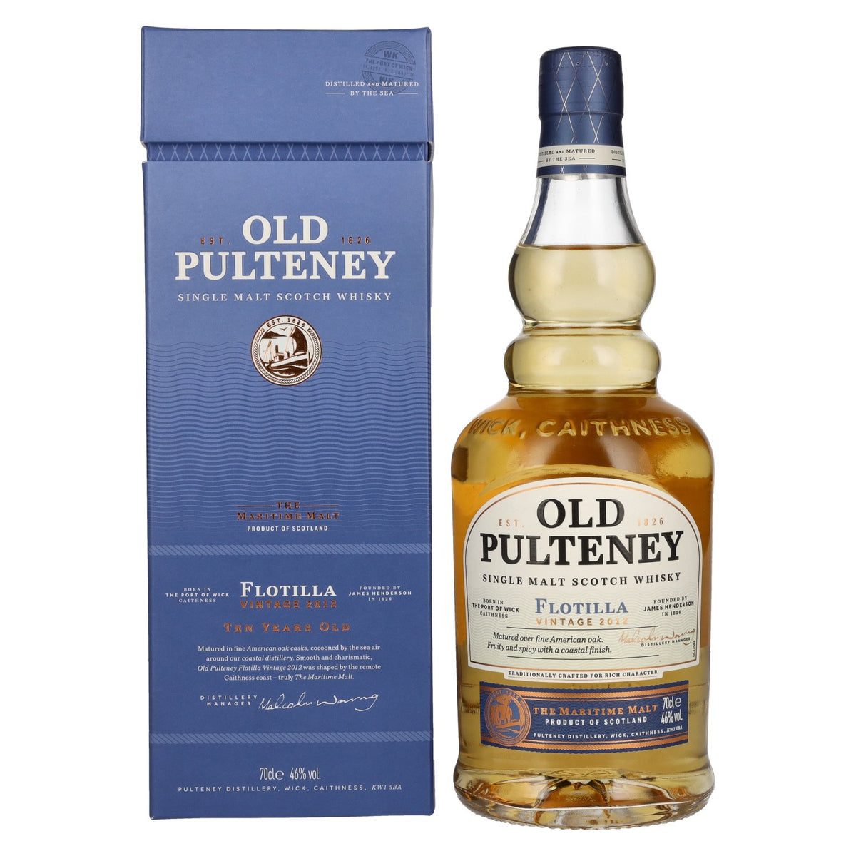 Old Pulteney FLOTILLA 10 Years Old Single Malt VINTAGE 2012 46% Vol. 0.7l in gift box