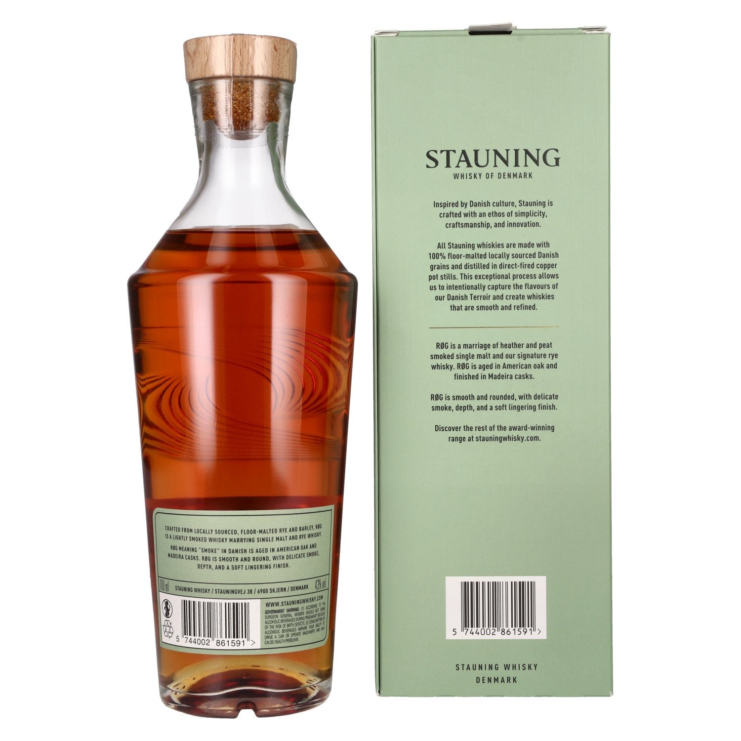 Stauning RØG Smoked Danish Whisky 43% Vol. 0,7l in Geschenkbox
