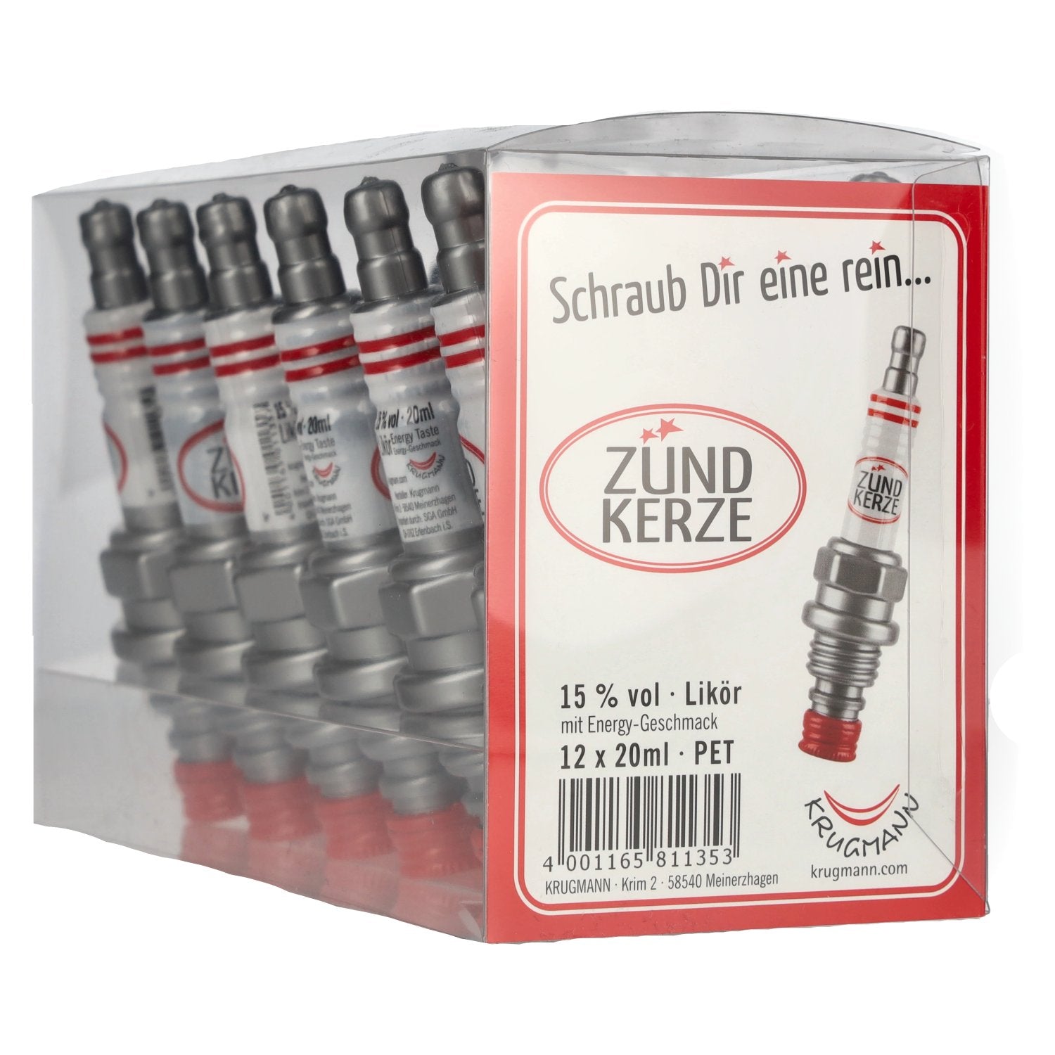 Krugmann SPARK PLUG Energy-Flavored Liqueur 15% Vol. 12x0.02l PET