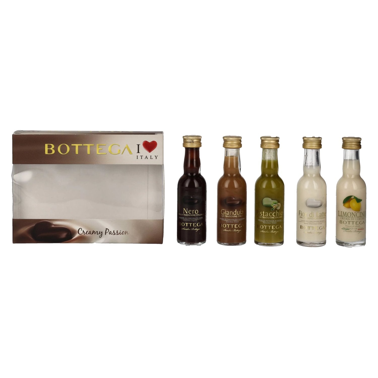Bottega Creamy Passion Mignonettes Set 15.8% ABV 5x0.03l in Gift Box