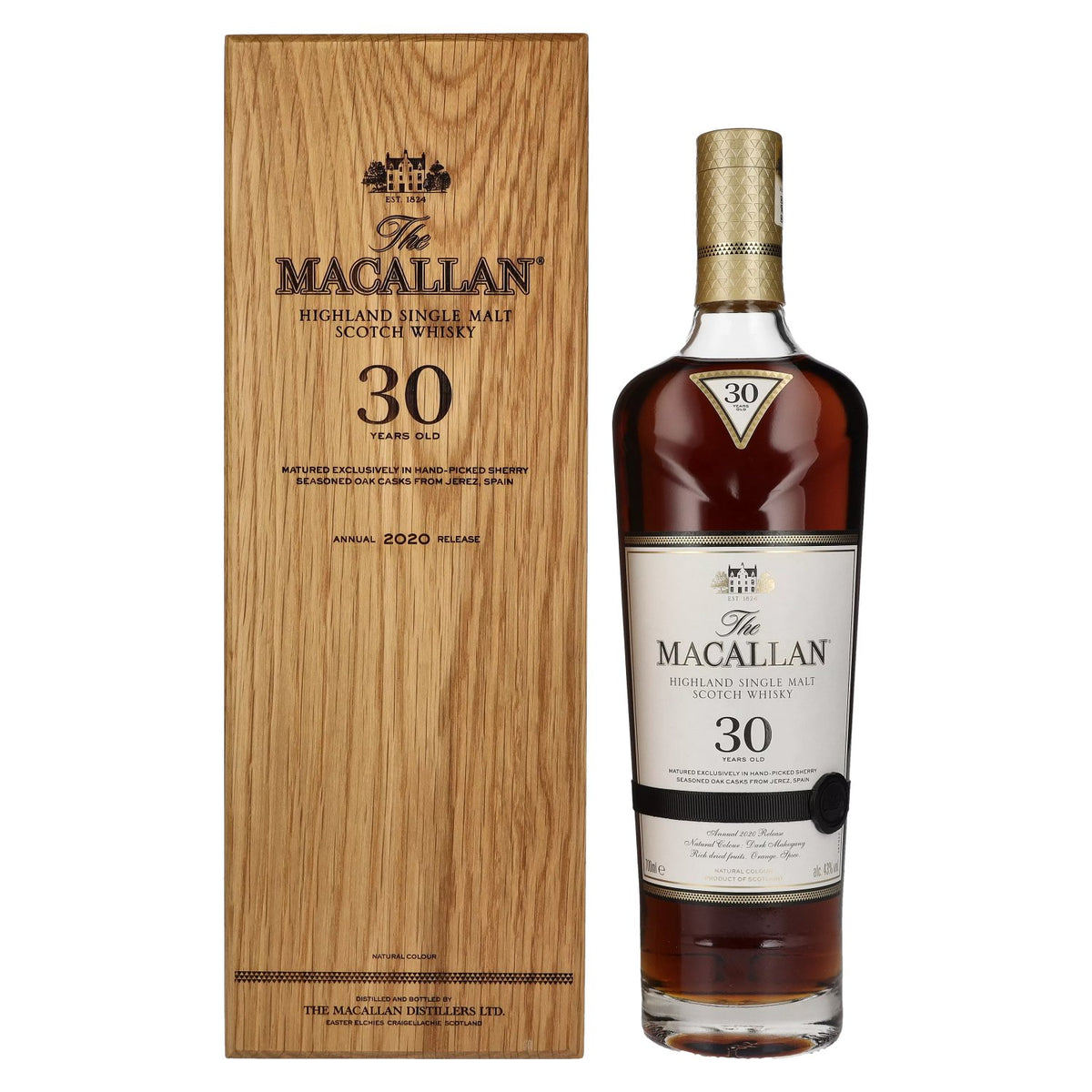 The Macallan 30 Years Old SHERRY OAK 2020 43% Vol. 0.7l in wooden box