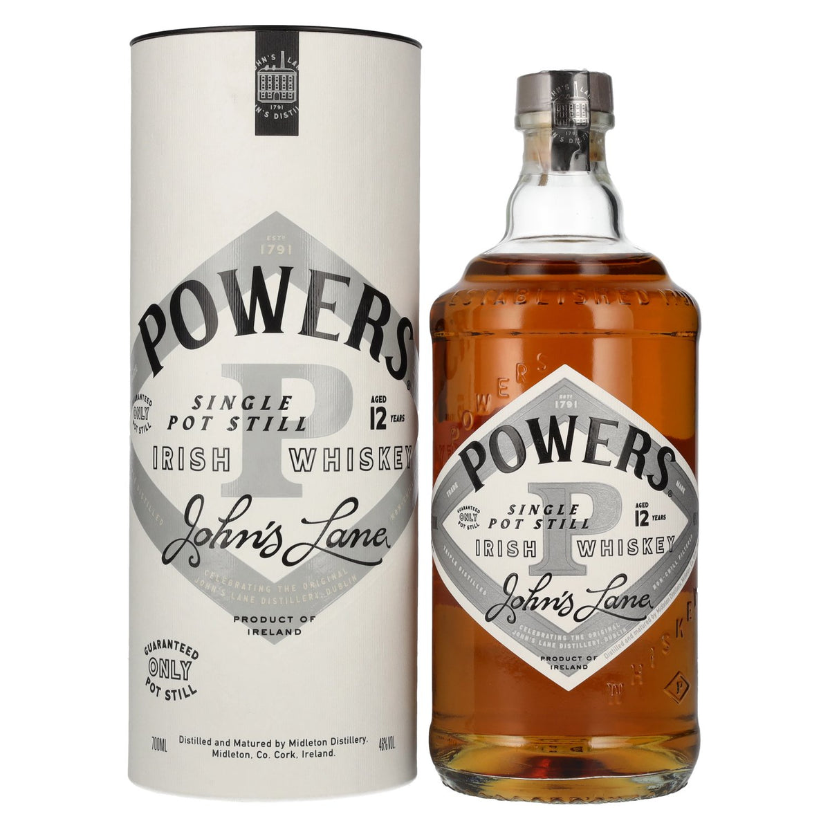 Powers 12 Years Old JOHN'S LANE Single Pot Still Irish Whiskey 46% Vol. 0.7l in Gift Box