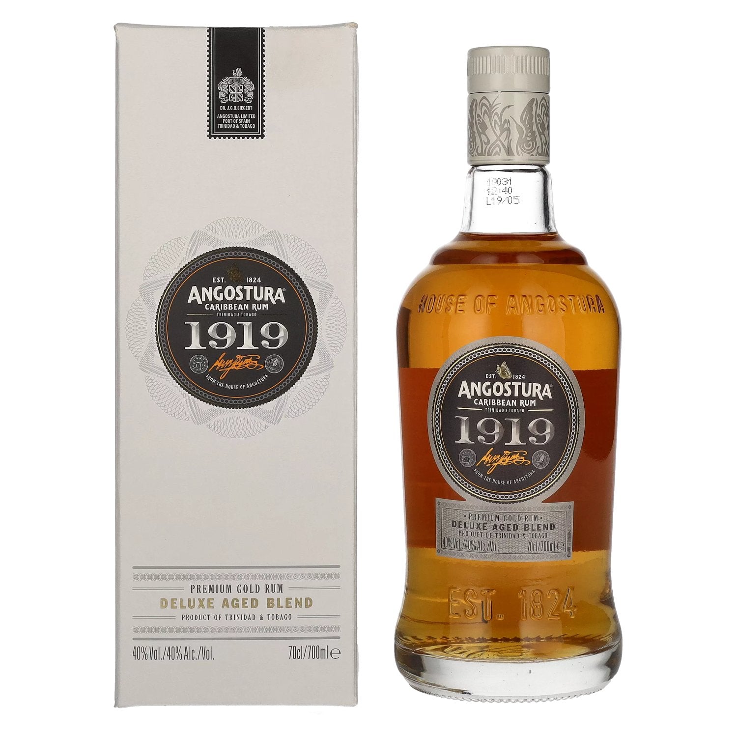 Angostura 1919 Premium Gold Rum Deluxe Aged Blend 40% Vol. 0.7l in Gift Box