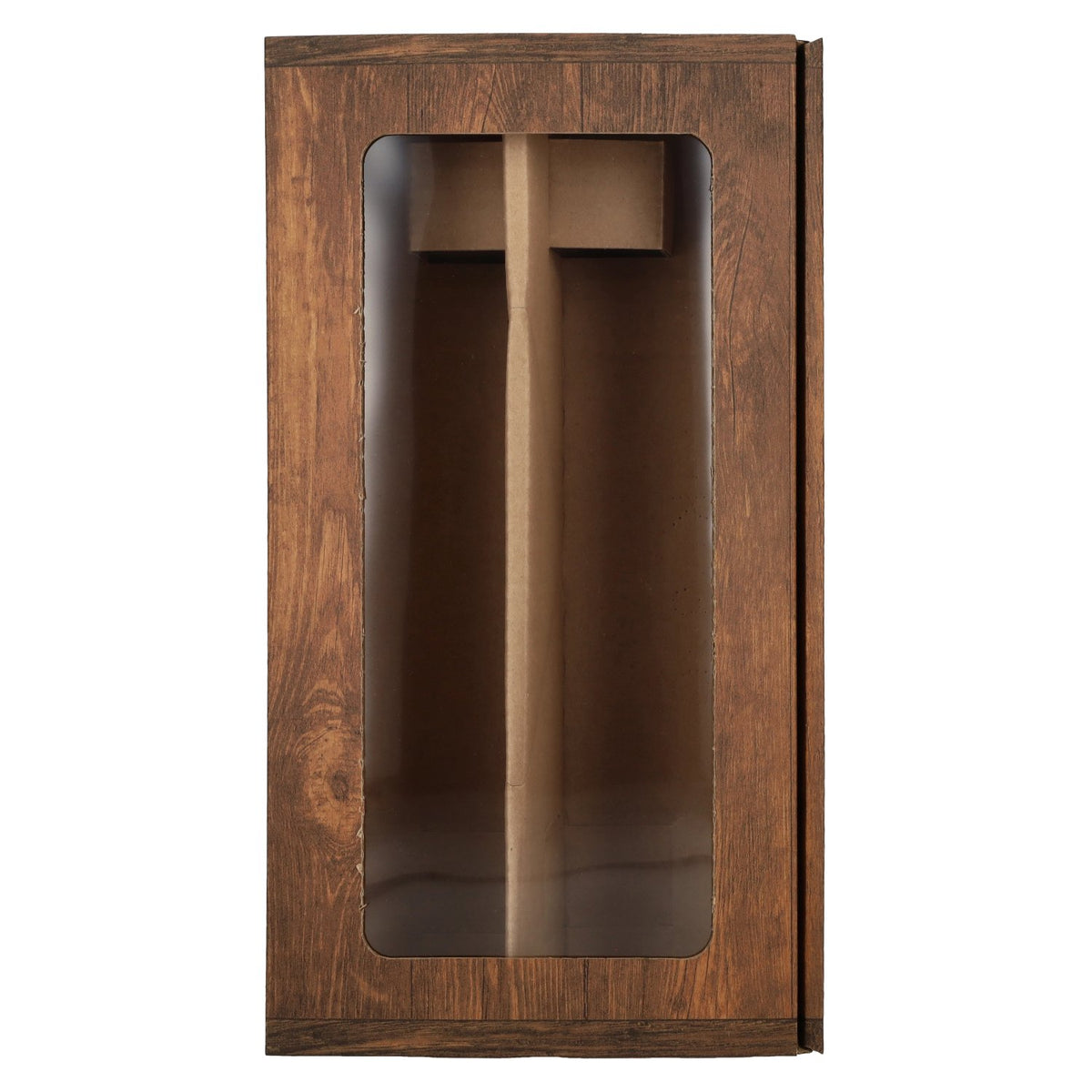 Präsentkarton Vintage Holzoptik mit Fenster 2er