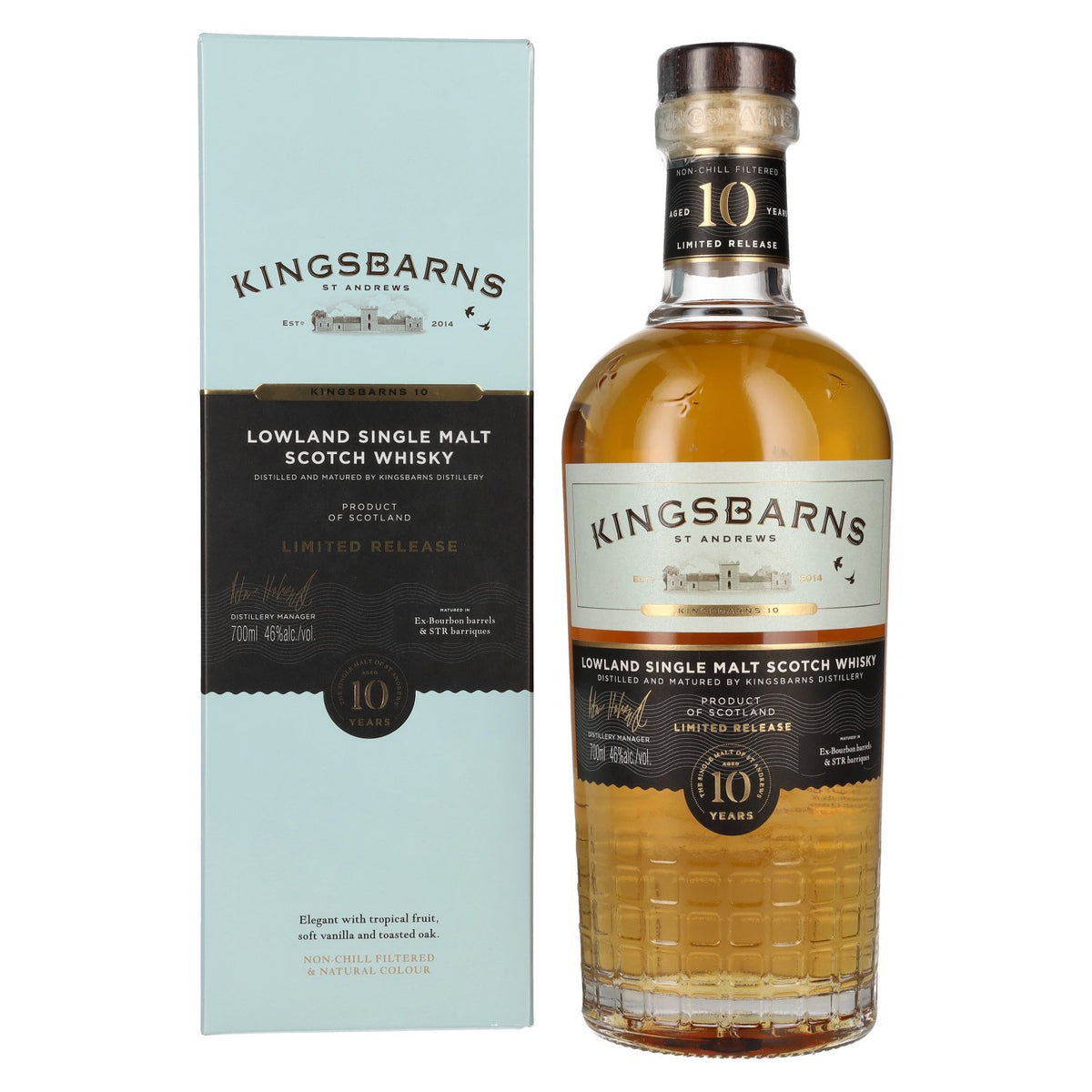 Kingsbarns 10 Years Old Lowland Single Malt Scotch Whisky Limited Release 46% Vol. 0.7L in gift box