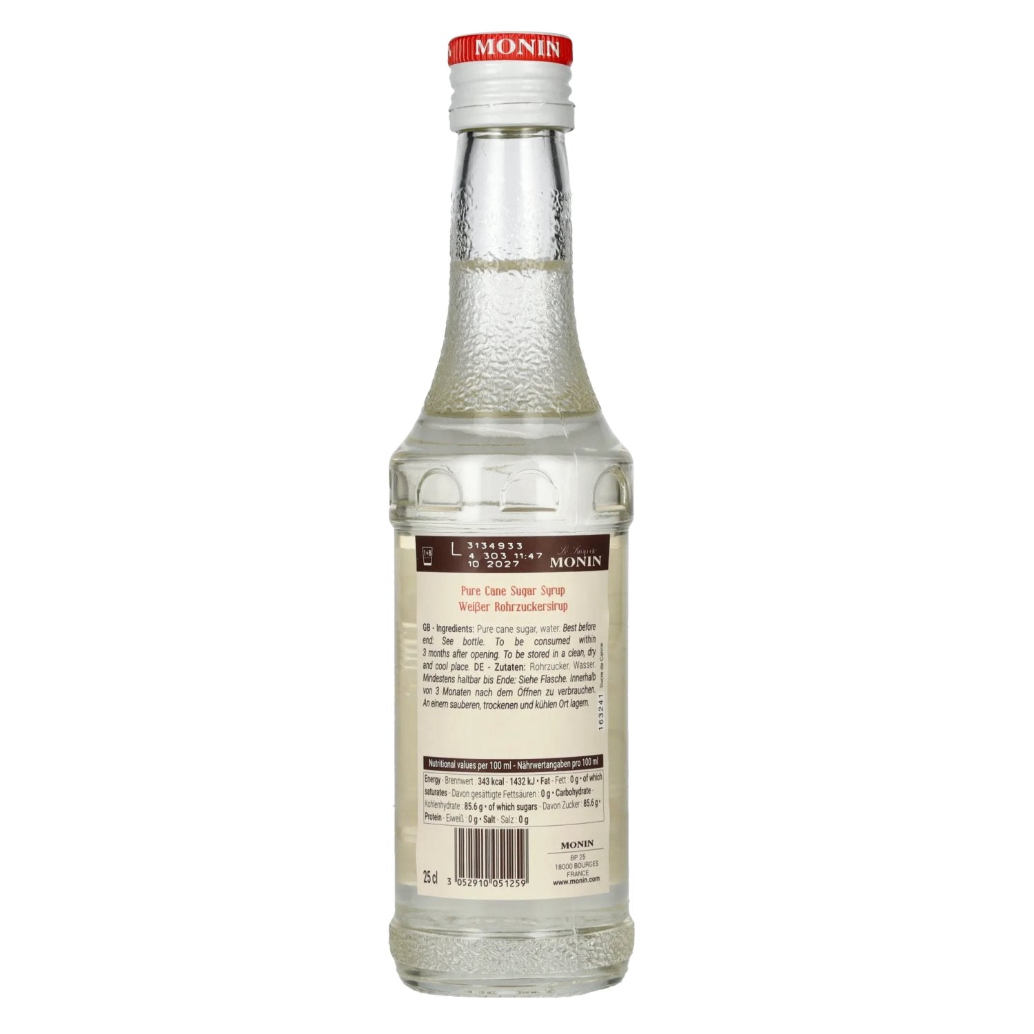 Le Sirop de Monin ROHRZUCKER 0,25l