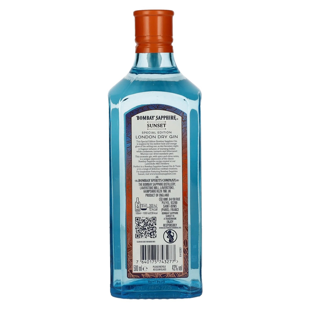 Bombay SAPPHIRE Sunset Special Edition 43% ABV 0.5l