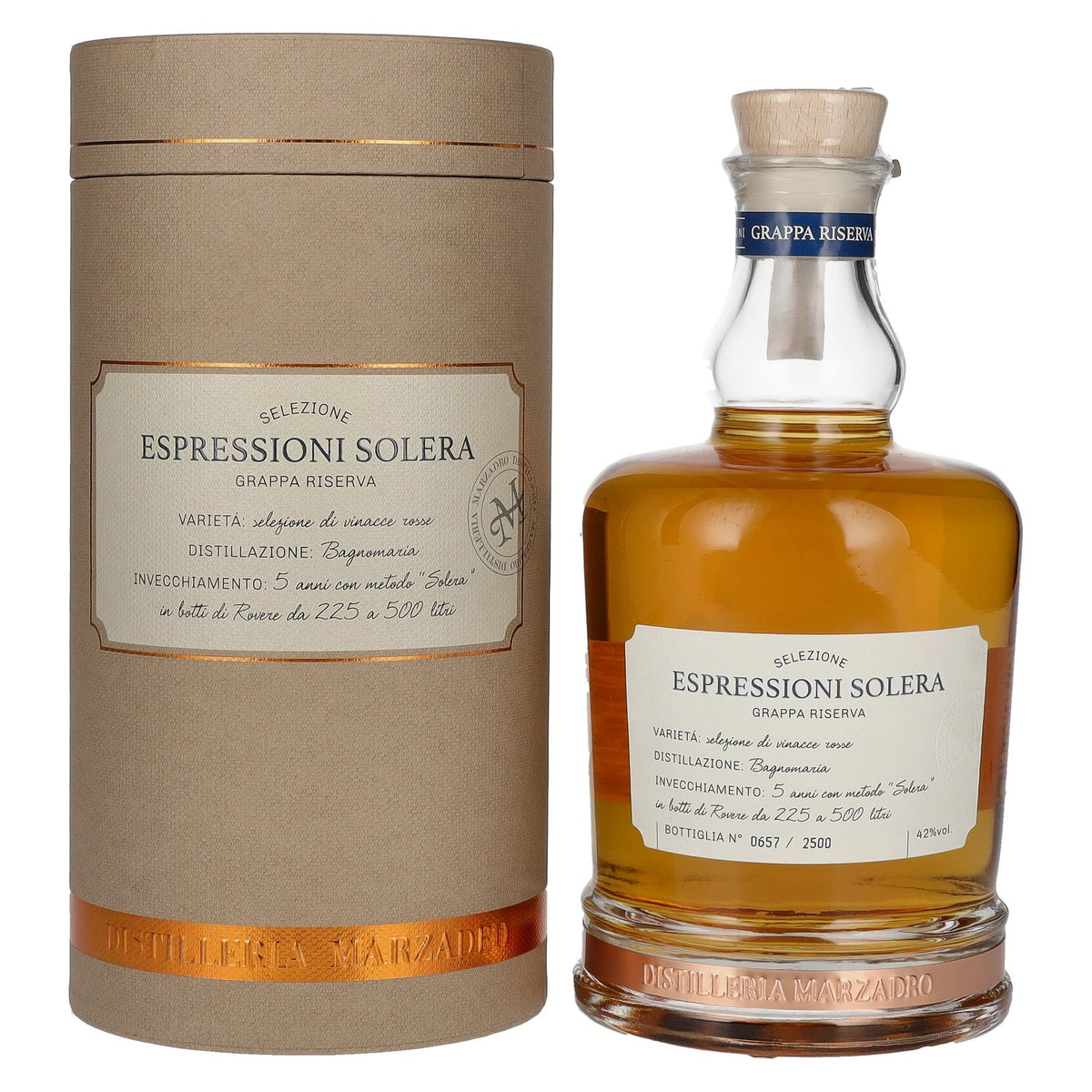 Marzadro ESPRESSIONI SOLERA Grappa 42% Vol. 0.7l in gift box
